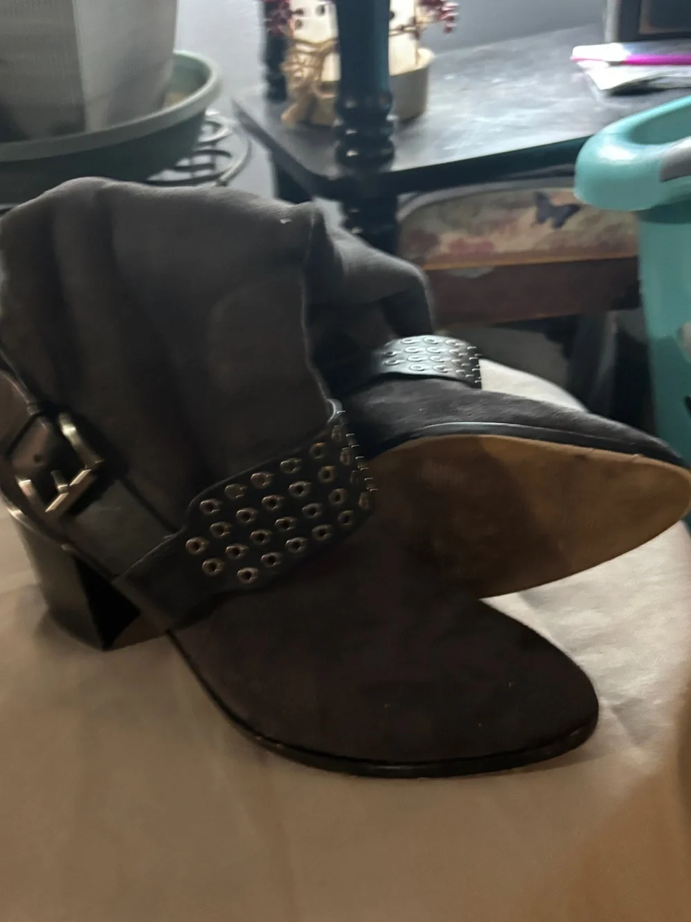 MICHAEL Michael Kors Black Over-the-Knee Zip heel boots, suede and leather